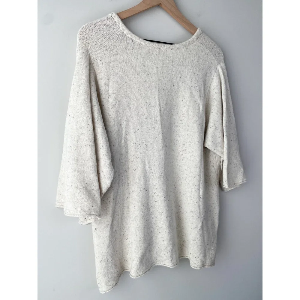 Pure J Jill Womens Wool Pullover L Ivory V Neck Knit Quiet Luxury Coastal - Picture 6 of 10